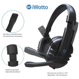 iWotto Gaming Headphones, Gaming Headphones, Noise Cancellation, Comfort and Quality, Sound Control