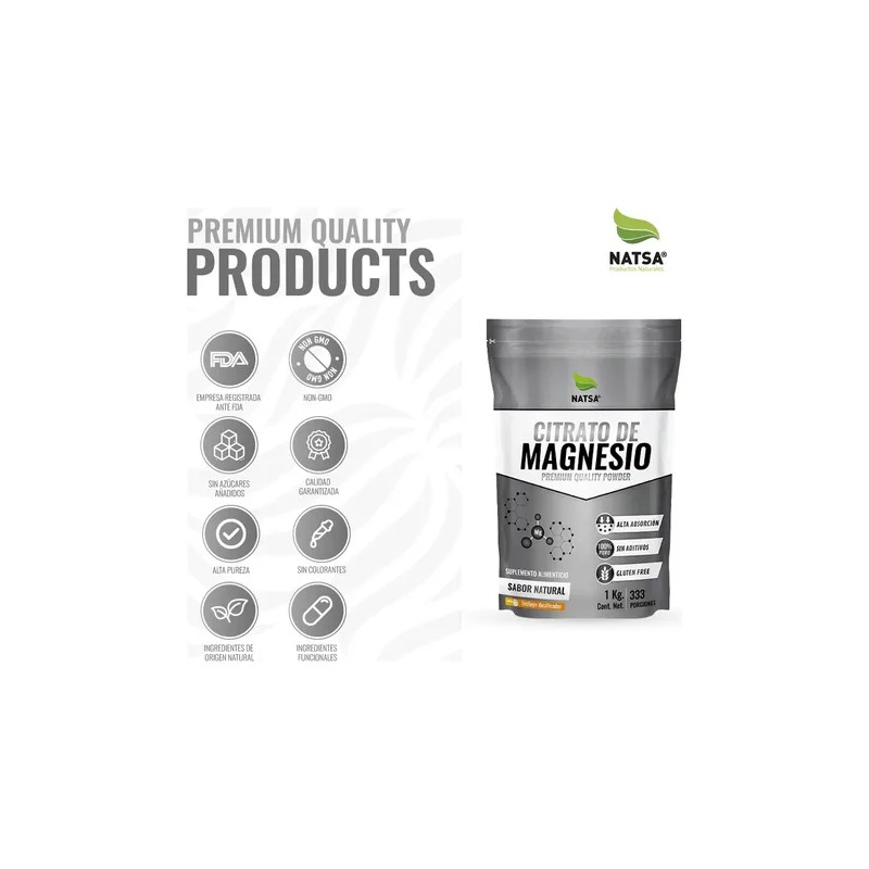 Citrato De Magnesio, 2 Bolsas De 1 Kg Cu Sabor