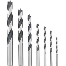 CHENJIN 7PCS Woodworking Tri Tip Drill Bit Set 7 Sizes Twist Drill Electric Drill Woodworking Engraving Drill for Drilling Soft Metal Plates Wood Fiberboard Particle Board Plywood