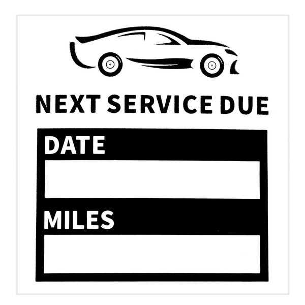 200 PCS Black Oil Change Stickers, 2x2 inch Next Service