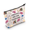 JXGZSO Librarian Cosmetic Bag Book Nerd Gift Libraries Are For