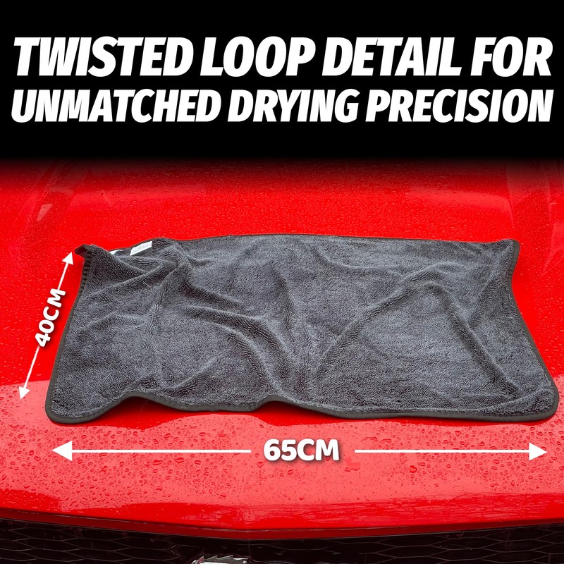 Towelogy® Large Car Drying Towel - 60x45cm Twisted Loop Microfibre