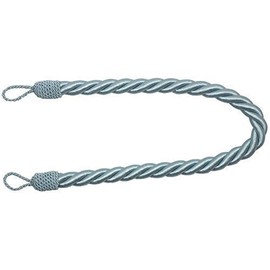2 X Duck Egg Blue Thick Large Rope Satin Curtain Drape TIE Backs TIEBACKS 32"
