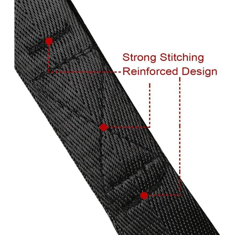 Walquicks 6 Pieces Black Soft Loop Tie Down Straps, Heavy