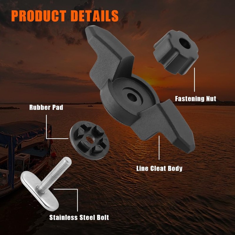 NOWHYX Kayak Anchor Cleat, 2Pcs Line Cleat for Kayak Track