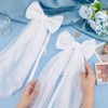 BENECREAT 2pcs Lace Bow Curtain Tiebacks, White Bowknot Lace Ribbon