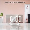 LED Mirror Clock Mini Digital Alarm Clock Table Clock with