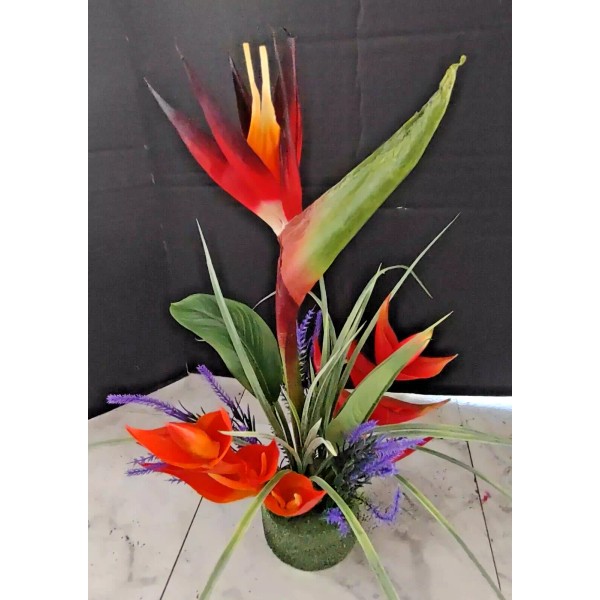 Flowers by James Potted Artificial bird of paradise table decoration,