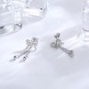 Bow Earrings for Women Sterling Silver: Bow-Knot Stud Dangle Stud