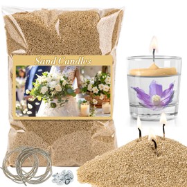 Sukh Snow Pearled-Candles with Wicks - DIY Candle Sand,Pearled Wax with Wicks,Wax,Refillable for Weddings,Partie (Sand)