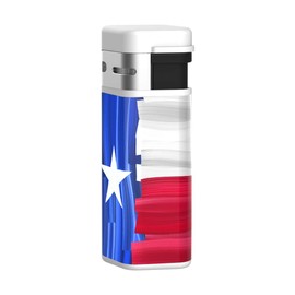 Palio Triple Torch Lighter, Art by Charlie Turano III, One Nation Series, Oversized Fuel Tank, Flip-Top Lid, Durable Body, Easy Push Ignition, Triple Jet Flame Power, Texas Flag