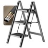 veiox 3 Step Ladder, Folding Step Stool with Wide Anti-Slip