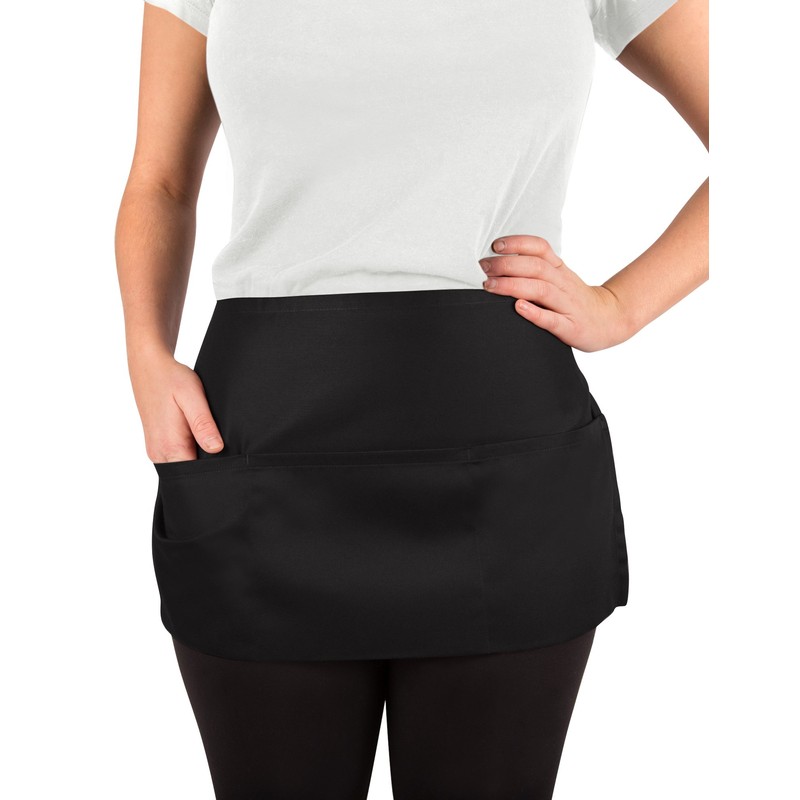 KNG 6 Pack - Black Waist Apron, 11 inch