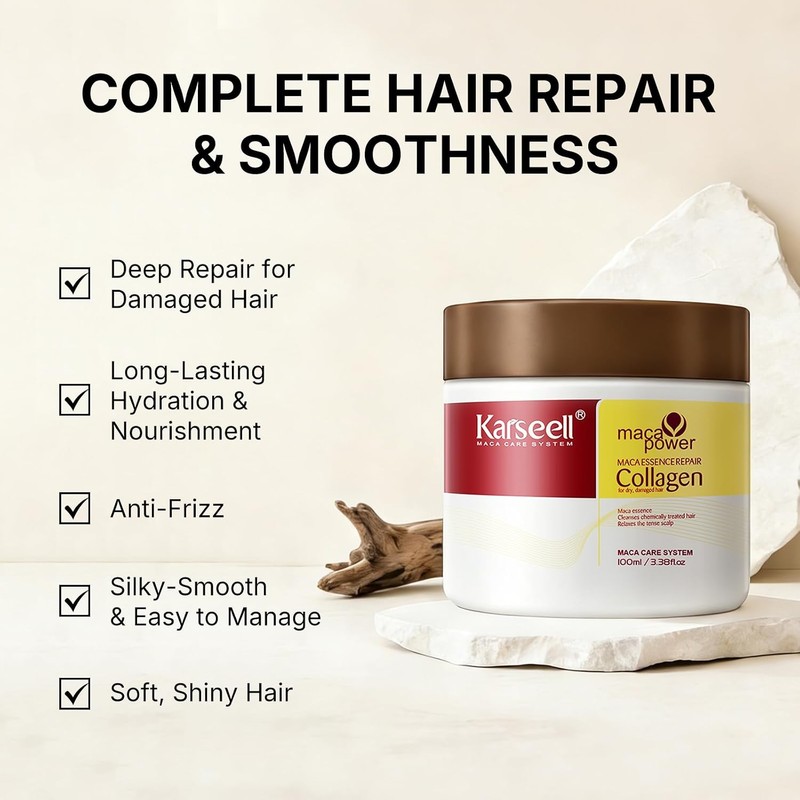 Karseell Mascarilla Capilar con Colágeno para Viaje, 3.38floz