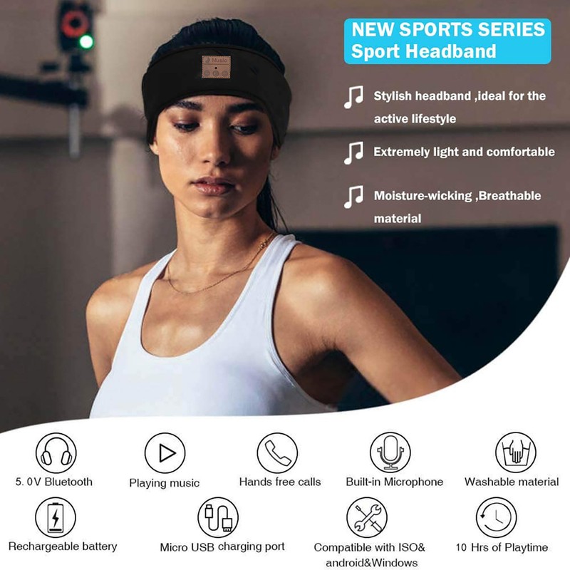 Breathable Sleep Headphone Wireless Sports Music Headband Headphone With Bluetooth