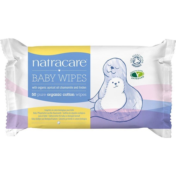 Natracare Organic Cotton Baby Wipes 50 ct (5-Pack)