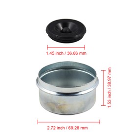 2X 2.72 Trailer Axle Hub Dust Cap Trailer Spindle Wheel Bearing Grease Cover Cap Axle Hub Dust Cap for 7000-8000 lb Trailer Axle Dexter EZ Lube Trailer Camper & RV Axles w/ 4 Hub Dust Cap Rubber Plug