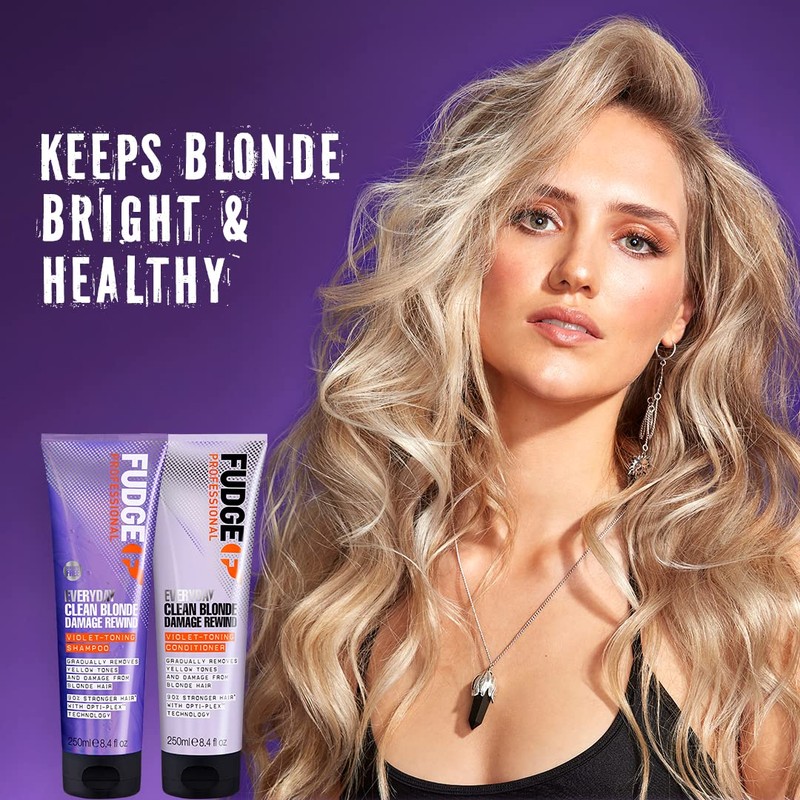 Fudge Professional Purple Conditioner, Everyday Clean Blonde Damage Rewind Gradual