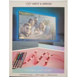 West & Arrow 10 Ft LED Flexible RGB Strip Lights West & Arrow USB Powered Remote Control. NEW