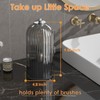 Makeup Brush Holder Organizers with Transparent Door Lid, 360 Rotating