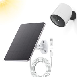 Solar Panel Compatible with SimpliSafe Outdoor Camera Wireless, 4W 5V Solar Panel with 10ft Charging Cable for Outdoor Battery Powered Security Camera with Wall Mount（Not Include Camera）