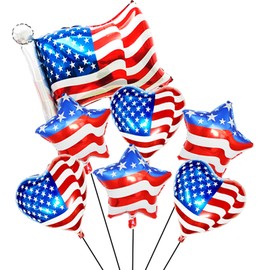 American Flag Balloons Red White and Blue Balloons Patriotic Balloons 4th of July Balloons for Independence Day Party Decoration Supplies 7Pcs