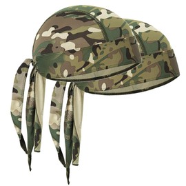 Skull Cap Durags, Sweat Wicking Cycling Cap Doo Rags for Athletes, Welders, Riders, All-Season Bandana Hat & Helmet Liner