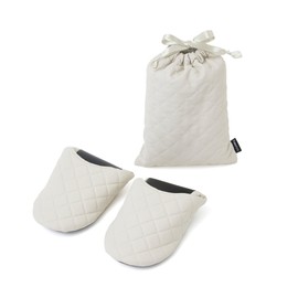 Francfranc Quilted Pocket Room Shoes, white