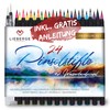 LIEBERGE Brush Pens Premium Set - 24 Watercolour Colours +