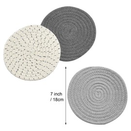 Baoswi 3 Pack Potholders Set, 7 Inches Trivets Set 100% Pure Cotton Thread Weave Hot Pot Holders Set Stylish Coasters, Hot Pads, Hot Mats, Spoon Rest for Cooking and Baking
