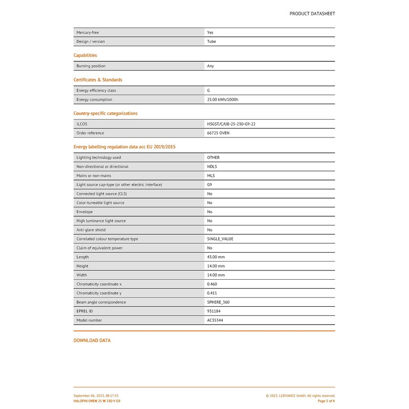 OSRAM HP25CC HALOPIN 25W 240V Clear 66725 [Pack Size: 2]