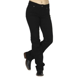 Wrangler Women's Western Mid Rise Stretch Boot Cut Jean, Black, 11W x 32L