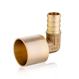 (Pack of 10) EFIELD Pex 1/2" x 3/4" Female Sweat Elbow Copper Adapter (Over Copper Tube) Brass Fitting