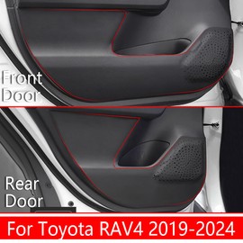 LUNQIN Car Door Anti Kick Pad for Toyota RAV4 2019 2020 2021 2022 2023 2024 2025 Accessories Protector Mat Dirty Collision Stickers Inner Decorative（Not for 2026