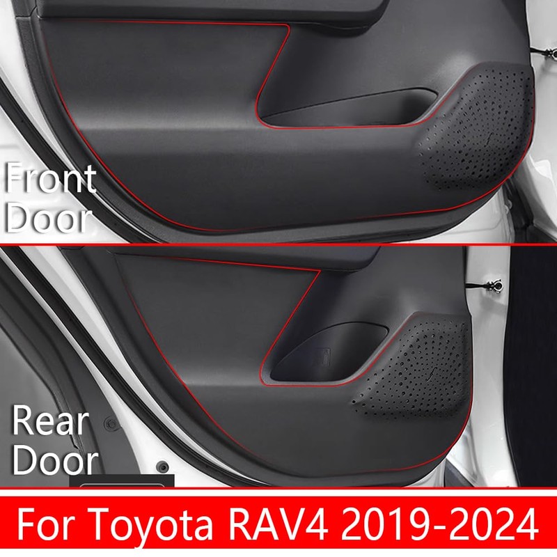 LUNQIN Car Door Anti Kick Pad for Toyota RAV4 2019