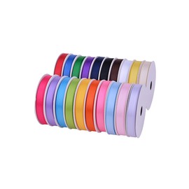 Ribest 1/4 Inch Solid Double Face Satin Ribbon Set for Gift Wrapping and Hair Accessories-100 Yards (5 Yards20 Colors)