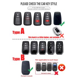 ontto Metal Leather Car Key fob Cover fit for Toyota Corolla Cross Yaris GR Cross Hybrid CHR RAV4 Prius Hilux Key Holder case 2/3/4 Buttons Keyring Shell Keychain Protector Accessories Brown B