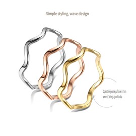 MAGIIE Jewellery Ring for Women 2 mm Ring Women's Gold Stainless Steel Gold Irregular Shaped Rings Women, Slim Rings Front Ring Simple Ring, Stainless Steel