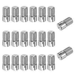 M METERXITY 20-Pack M8 x 16mm Slotted Cylindrical Pin Dowel, 304 Stainless Steel External Thread Locating Dowel Parallel Pins for Metal Devices/Wooden Projects [Silver Tone]