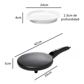 Luxury Crepera Electrica Tipo Sarten Antiadherente Desayuno Crepa