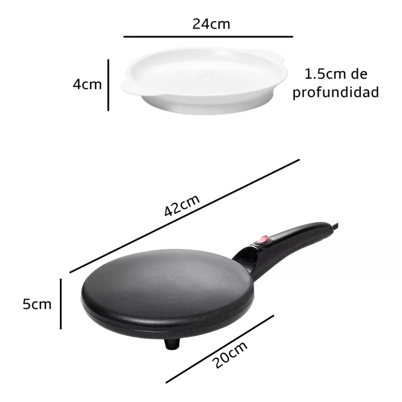 Luxury Crepera Electrica Tipo Sarten Antiadherente Desayuno Crepa
