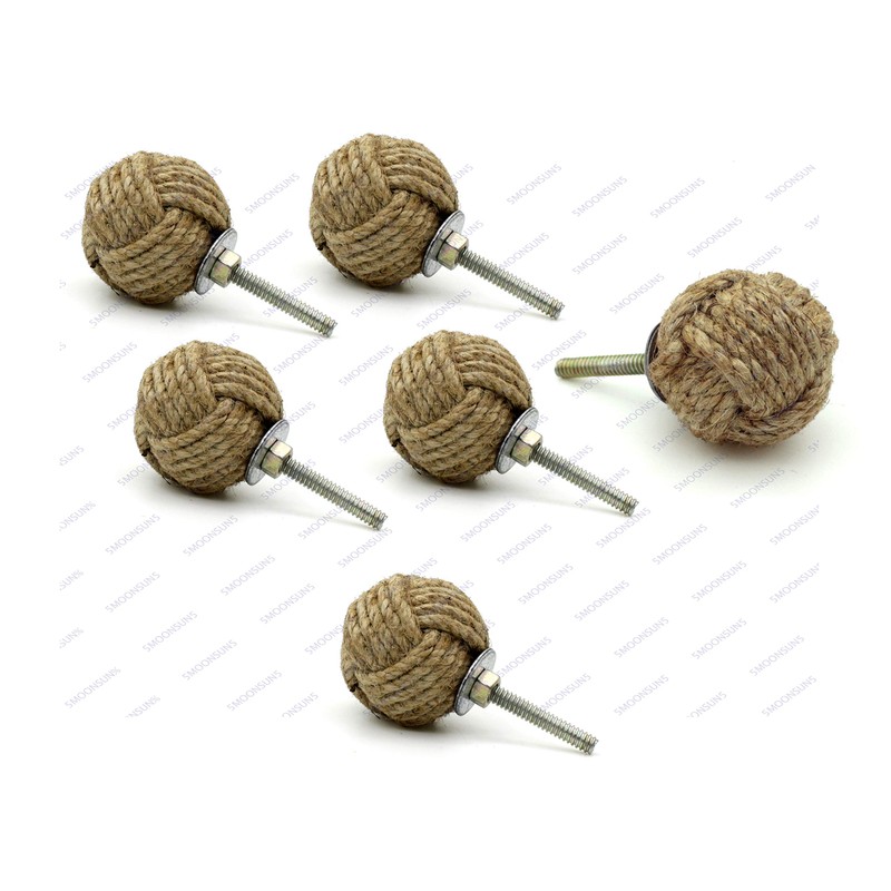 Maximus International's Jute Rope Door Knobs/Rope Knot Drawer Pulls and