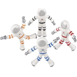 HAPPY DEALS ~ Bendable Astronaut Toys 12 Pc | 3 Inch Party Favor Figures