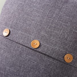 FUTEI Dark Grey Linen Decorative Throw Pillow Covers 26x26 Inch Set of 2, Square Euro Shams Cushion Case with Vintage Button/Zipper,Modern Farmhouse Home Decor for Couch,Bed