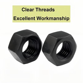 Qrity Pack of 20 Hex Nuts M6 Black Hex Nuts Security Nuts Steel Hex Nuts Screw Nut Nuts for Residential Industrial Buildings Repairs