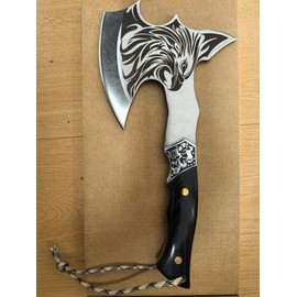 Camping Hatchet with Nylon Sheath,Survival Axe Viking Axe for Outdoor Splitting Wood,Camping Axe with Gift Box Full Tang Hand Axe for Adventure, Hunting, Trekking, Gardening-Eagle