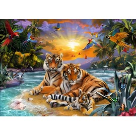MXJSUA 5D Diamond Painting Full Drill Kits Rhinestone Glued Arts Craft Home Wall Decoration 30 x 40 cm Tiger Bird