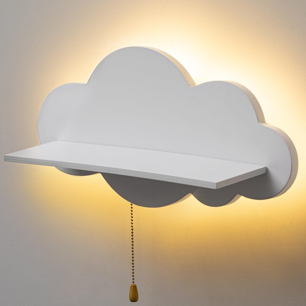 Wonderjune Cloud Lamp with Shelf Floating Shelf for Wall with