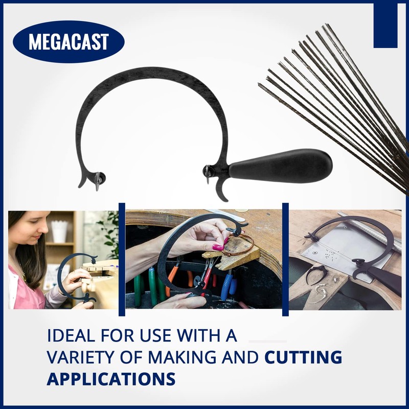 Megacast CURVED JEWELERS SAW FRAME with 144 ASSORTED JEWELERS SAW