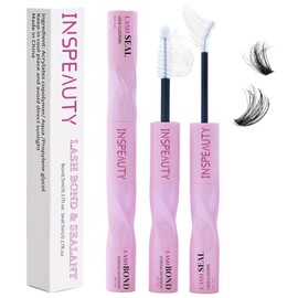 Lash Cluster Glue, Bond and Seal Waterproof, Eyelash Adhesive 72H+ Long,Strong Hold Adhesive for DIY Use,Safe Formula（5ml+5ml）